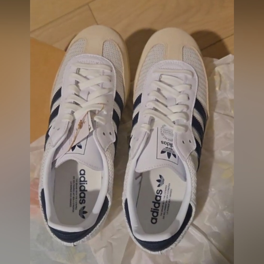 Adidas Men's White and Beige Sneakers